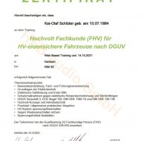 Hochvol Fachkunde Zertifikat